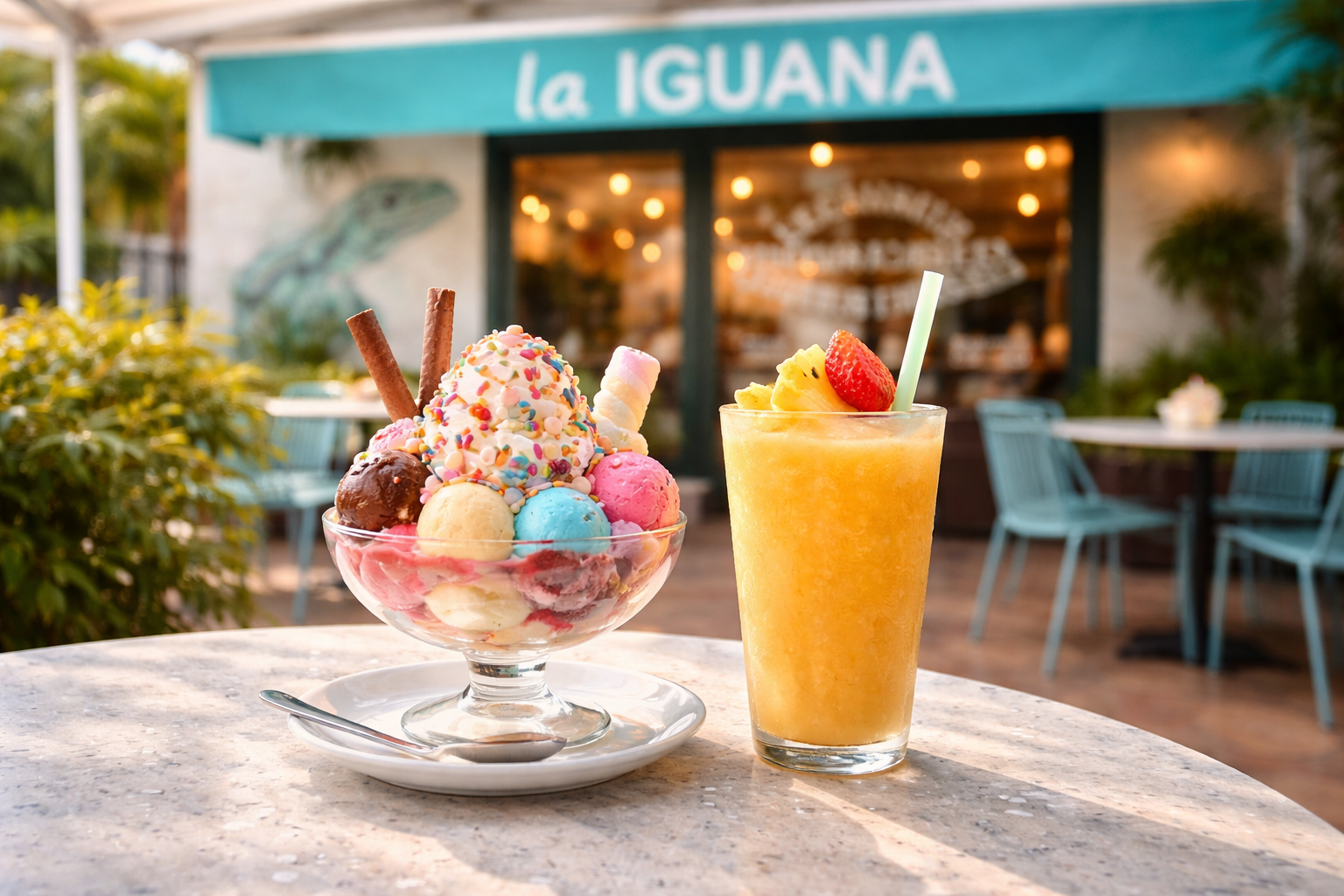 batido y helado